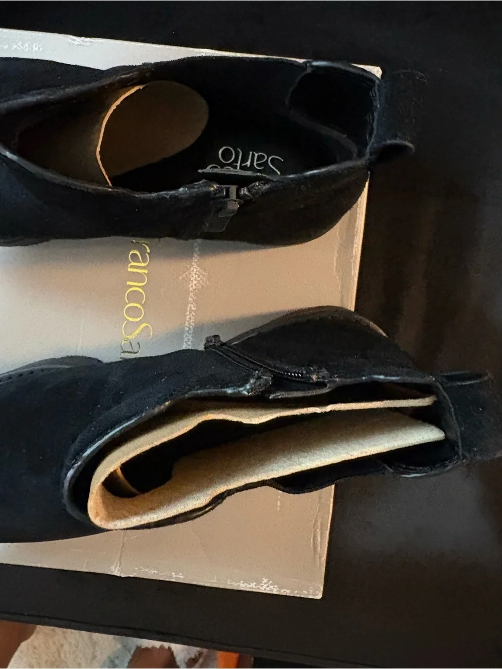 Franco Sarto Black Suede Platform Chelsea Booties - Women's
